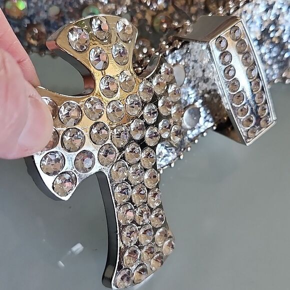 Bedazzled Belt With Cross Buckle - Picture 4 of 6
